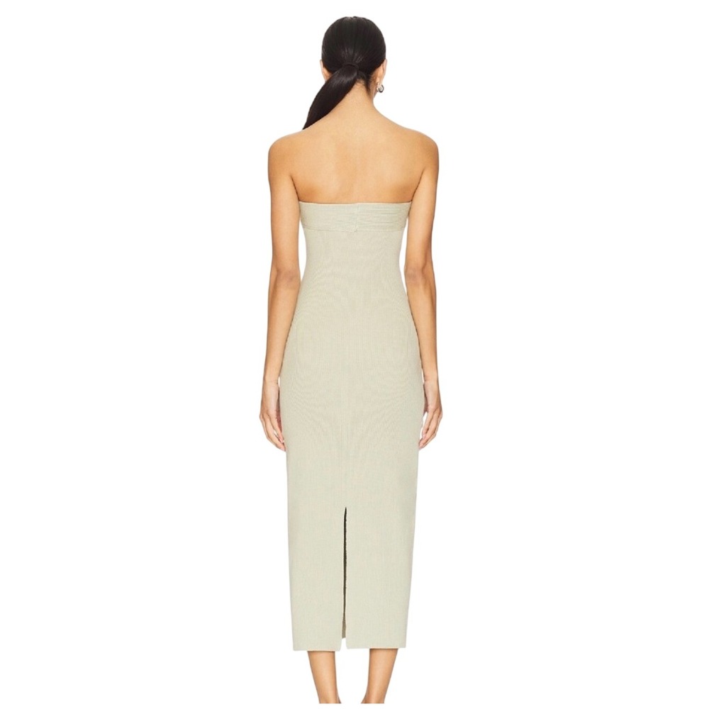 Free People Beach Lima Bean Ribbed Strapless Midi Dress Sage Green Small P NWT - Picture 4 of 9